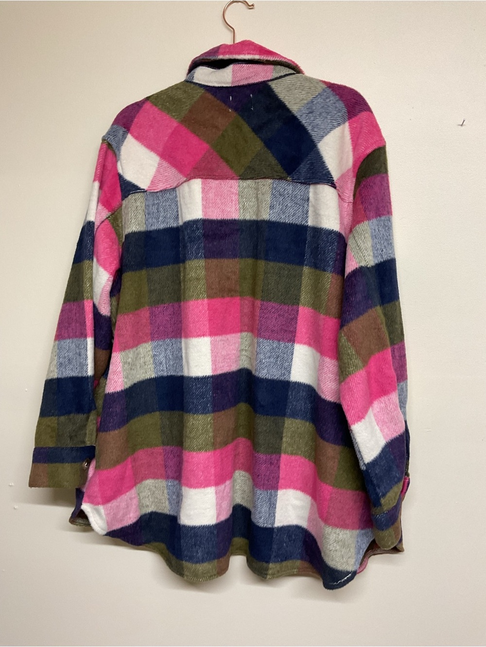 Time and Tru Pink, Olive & Navy Plaid Jacket - Picture 3 of 3